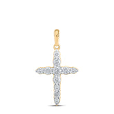 3/8CTW-DIA NK CROSS PENDANT